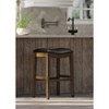 Maven Lane Adrien Rustic Backless Vegan Leather Saddle Seat Bar Height Bar Stool - 2 of 4
