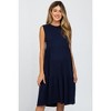 Pinkblush Navy Ribbed Sleeveless Maternity Midi Dress - 3 of 3