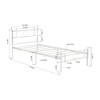 FurnitureR Twin Size Metal Bed Frame with Headboard and Footboard – Under Foundation Storage, No Box Spring Needed, Easy Assembly, White - 2 of 4