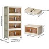 3 Tiers/4 Tiers/5 Tiers Collapsible Storage Bins, Foldable Storage Cabinet With Magnetic Door Lockable Wheels, Stackable Storage Containers - 2 of 4