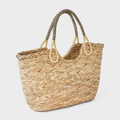 Сумки A New Day Hand Woven Straw Seagrass Tote Bag - A New Day™ Natural — фото 3