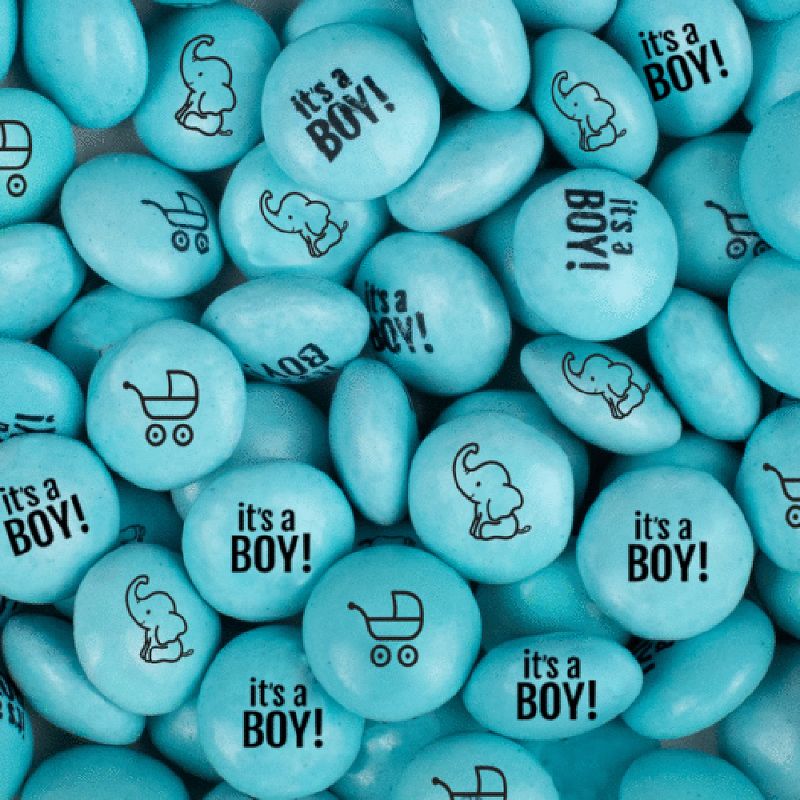 2lb It's a Boy Baby Shower Light Blue Candy Coated Milk Chocolate Minis (Approx. 1,000 pcs) - By Just Candy, 1 of 2