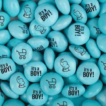 2lb It's a Boy Baby Shower Light Blue Candy Coated Milk Chocolate Minis (Approx. 1,000 pcs) - By Just Candy