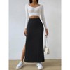 Womens Skirts High Waist Side Slit Bodycon Knit Pencil Skirt - 2 of 3
