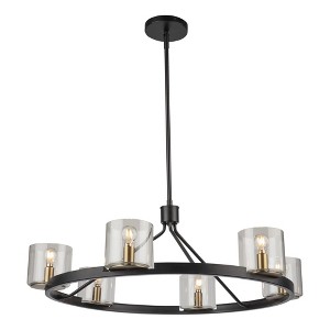 Artcraft Lighting Salinas 6 - Light Chandelier in  Black/Brass - 1 of 4