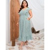 Womens Plus Size Casual Sleeveless Maxi Dress Ruffle Sleeve A Line Swing Summer Maxi Dress with Pockets - 3 of 4