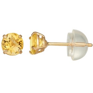 Junior Jewels 14K Yellow Gold Children's Gemstone Earrings - 1 of 2