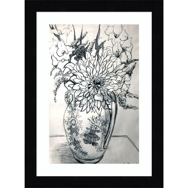 Amanti Art Flowers in a Patterned Jug by Thewsey Joan Wood Framed Wall Art Print, 1 of 7