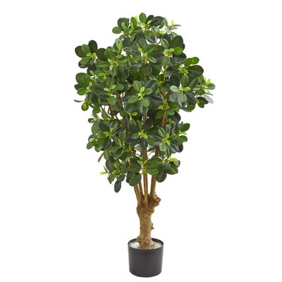 3' Artificial Panda Ficus Tree in Pot Green - Nearly Natural