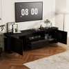 Famapy Modern Black TV Stand with Ambient Lighting: Sleek Design, Storage & Ambient Glow – Elevate Living Rooms Entertainment Center Media Console - 2 of 4