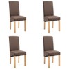 vidaXL Dining Chairs 4 pcs Brown Fabric - 2 of 4