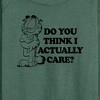 Women's - Garfield - Do You Think I Actually Care Lightweight French Terry Wide Neck Long Sleeve Shirt - 2 of 4