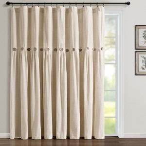 Home Boutique Linen Button Window Curtain Panel Dark Linen Single 100x84 - 1 of 1