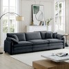 3-Seater Corduroy Mid-Century Modern Armrest Sofa with High-Resilient Cushions and Throw Pillows for Living Room - 3 of 4
