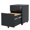 NicBex Mobile File Cabinet with Wheels and Lock ,Vertical Filing Cabinets with 2 Drawers ,Office Cabinet for Home, Office,Black,27.28 inch/21.18 inch - 4 of 4