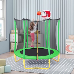 HFYee Kids Trampoline with Safety Options Indoor & Outdoor Bounce Fun for Children Multiple Sizes & Accessories - 1 of 4