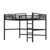TIRAMISUBEST Queen Size Loft Bed with Power Outlet and LED Lighted, Space-Saving Metal Loft Bedframe with Bulit-in Desk, Ladder and Guardrail - 3 of 4