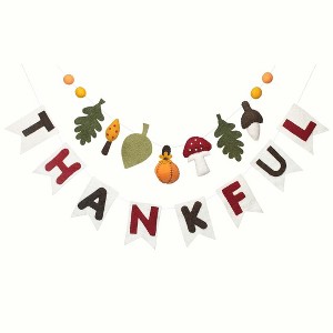 Folkulture 72" Fall Garland | Felt Leaves Garland for Thanksgiving, Halloween & Fall Decor | Wall, Bedroom & Party Decorations | Thankful Autumn Decor - 1 of 4