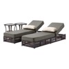 Buenhomino Patio Lounge Chair Set - Outdoor Wicker Chaise Lounge with Adjustable Backrest & Side Table, 5-inch Thick Cushion for Backyard, Poolside - 2 of 4