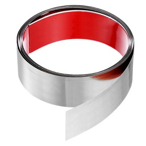 Unique Bargains Self-Adhesive Stainless Steel Mirror Finish Peel and Stick Wall Trim - 1 of 4