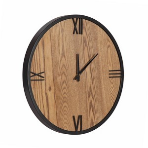 Kate & Laurel All Things Decor 22"X22" Pronte Wood Wall Clock Brown/Black - 1 of 4