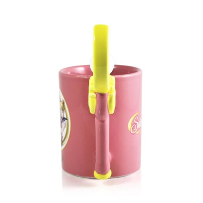 Pink Ceramic Sailor Moon Wand Handle Mug, 13 oz