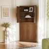 Wooakway Tall Wood Storage Cabinet Pantry Organizer with 4 Adjustable Shelves Doors Decorative Storage Cabinet Natural Wood/Black/Light Walnut/White - 3 of 4