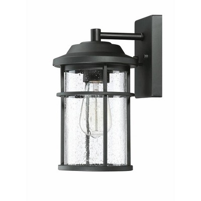 1-Light Matte Black Outdoor Wall Sconce Lantern Light (2-Pack)