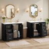 72" Bathroom Vanity with Ceramic Sink - Solid Wood Freestanding Vanity Set with Soft Closing Doors & Drawers, Amber Storage Cabinet - 4 of 4