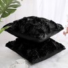 PiccoCasa Decorative Square 3D Satin Rose Flower Throw Pillow Cover 2 Pcs - 3 of 4