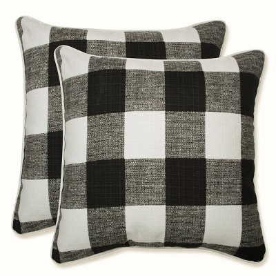 16.5" 2pk Anderson Throw Pillows Black - Pillow Perfect: Weather-Resistant, Non-Woven Fabric, Nautical Style