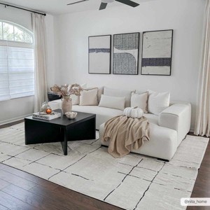 Hauteloom Koume Beige Maze Area Rug - 1 of 4