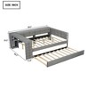 CAVINAS Linen Upholstered Platform Bed Frame with Storage Shelves & Drawers, Charging Station Beds with Headboards, Pine Wood Bed Frame for Bedroom - 3 of 4