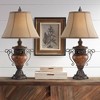 Regency Hill Bronze Crackle 31 1/2" Tall Large Urn Traditional End Table Lamps Set of 2 Brown Living Room Bedroom Bedside Nightstand House Kitchen - 2 of 4