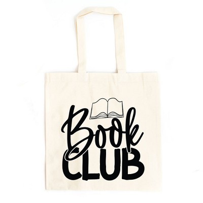 City Creek Prints Book Club Tote Canvas Tote Bag - 15x16 - Natural
