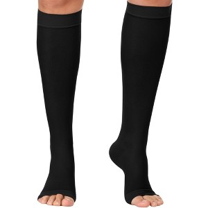 ABSOLUTE SUPPORT – Open Toe Sheer Compression Socks for Women – 20-30mmHg – A215 - 1 of 4