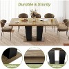 Zevemomo63"-78.7"Expandable Farmhouse Table,6-10 Seater Wooden Table with Metal Track&Dual Column Base,Brown Rectangular Table for Living Room& Office - 2 of 4