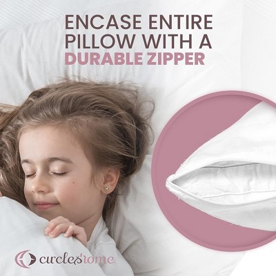 Standard White Cotton Hypoallergenic Pillow Protectors with Zipper, 4 Pack