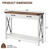 Farmhouse Console Table – 2-Tier with Drawers for Hallway/Living Room, MDF & Wood Legs - 3 of 4