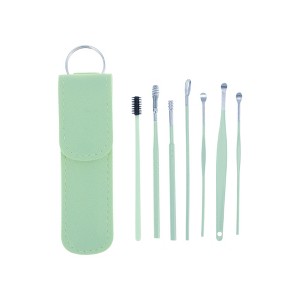 Unique Bargains Stainless Steel Earwax Cleaning Tool Kit 7 Pcs - 1 of 4