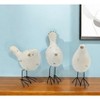 HomeRoots Set of Three Black and White Fabric Bird Statue Tabletop Sculpture - 2 of 4
