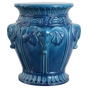 JONATHAN Y Anita 18" Classic Vintage Ceramic Indoor/Outdoor 4-Elephant Garden Stool - 1 of 4