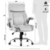 Lycvki  Velvet Swivel Office Executive Chair with Arms - 2 of 4