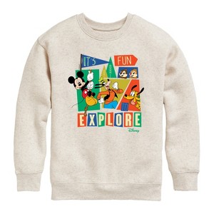 Boys' - Disney - Its Fun To Explore Graphic Long Sleeve Fleece Sweatshirt - 1 of 4