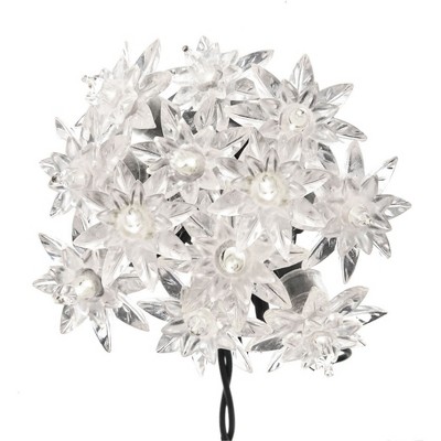 Kurt Adler Indoor/Outdoor UL 20-Light Flower Light Set, Clear, 15.5ft