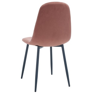 Set of 2 Pink and Dark Grey Upholstered Dining Chairs