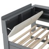 Gulches Full Size Wood Platform Bed with Trundle, Storage Headboard & Shelves, Gray - Sturdy Pine Wood & MDF Build, No Box Spring Needed - 3 of 4