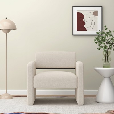 GDFStudio Emmanuel Upholstered 30.9" W Rubberwood Accent Chair with Armrests