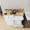 MAYEERTY White Kitchen Trash Cabinet, 2 Drawers + 2-Compartment Tilt-Out Organizer for Waste Sorting - 3 of 4