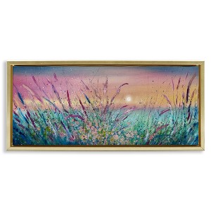 Stupell Industries Pond Reeds Sprouting at Sunset Floating Frame Canvas Art - 1 of 4